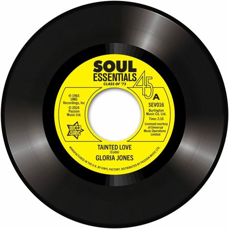 Gloria Jones: Tainted Love / There's A Ghost In My House, Single 7"