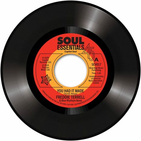 Freddie Terrell: You Had It Made / Standing In The Way, Single 7"