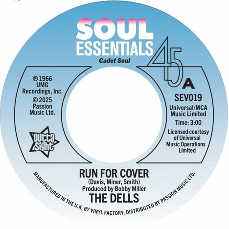 The Dells: Run For Cover / Wear It On Your Face, Single 7"