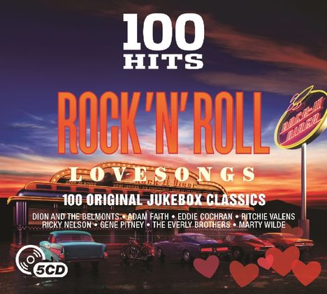 100 Hits: Rock n' Roll-Love Songs, 5 CDs