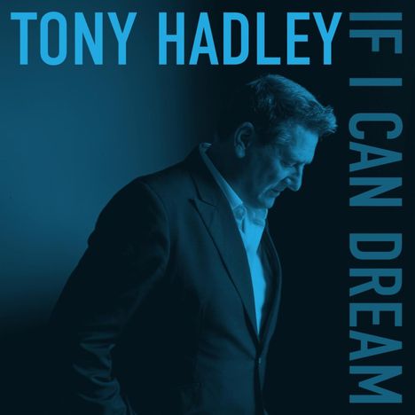 „Tony Hadley“, „If I Can Dream“, seitlich blickender Mann in Anzug, blau-schwarze Farbgebung.