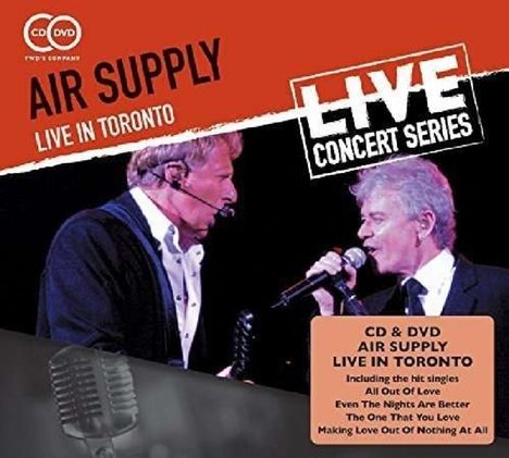 Air Supply: Live In Toronto, 1 CD und 1 DVD