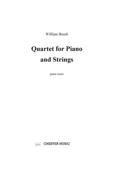 William Busch: Quartet for Piano and Strings, Noten