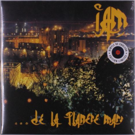 Text: „IAM“ (Logo), „...de la planète mars“. Ansicht: Stadt bei Nacht, viele Lichter, Sticker „Edition Limitée“.