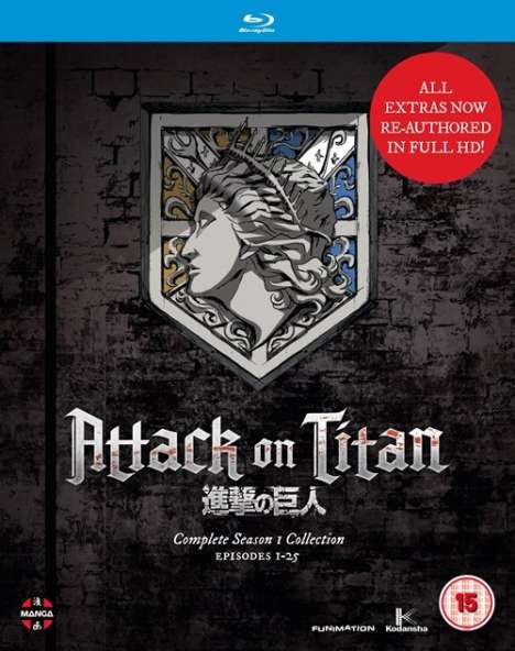 Attack on Titan Season 1 (2012) (Blu-ray) (UK Import), 4 Blu-ray Discs