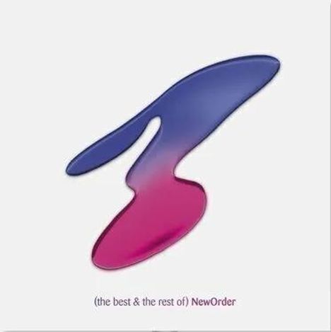 "the best & the rest of) NewOrder" unter einem abstrakten, lila-pinken Farbverlauf-Logo.