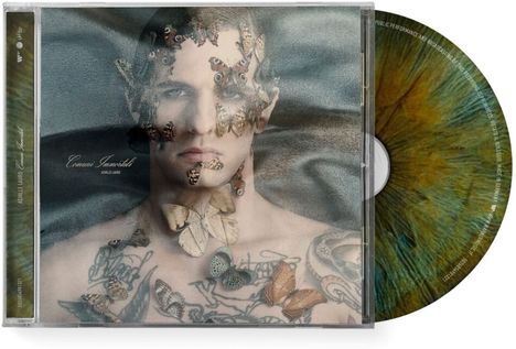 „Comune Immortale“ und „Achille Lauro“ steht auf dem Cover. Gesicht mit Schmetterlingen und ein Auge auf der CD.