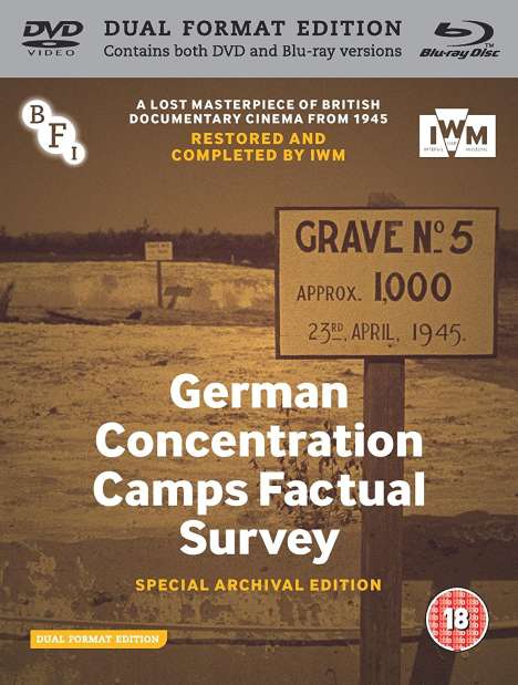 German Concentration Camps Factual Survey (Special Archival Edition) (Blu-ray &amp; DVD) (UK-Import mit deutschen Untertiteln), 1 Blu-ray Disc und 2 DVDs
