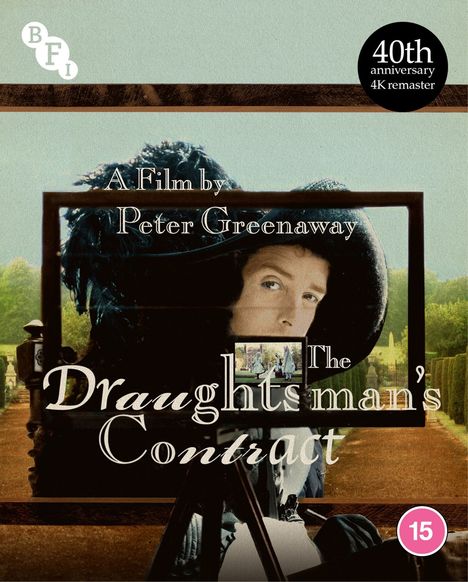 "A Film by Peter Greenaway. The Draughtsman's Contract. 40th anniversary 4K remaster. Gesicht einer Person in Hut."