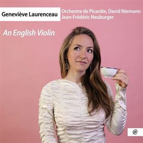 Geneviève Laurenceau, Orchestre de Picardie, David Niemann, Jean-Frédéric Neuburger. Frau mit Teetasse vor rosa Hintergrund.
