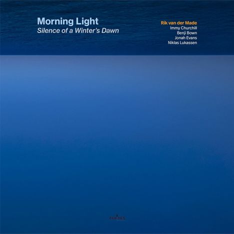 "Morning Light, Silence of a Winter's Dawn" von Rik van der Made. 
Blau verlaufender Hintergrund, Zennares-Logo unten.