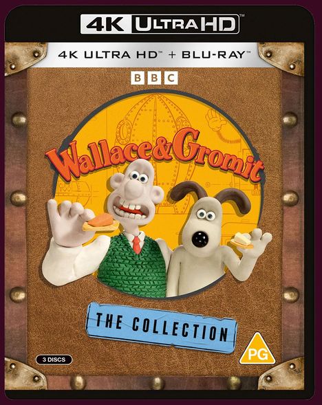 Wallace und Gromit - The Collection (Ultra HD Blu-ray &amp; Blu-ray) (UK Import), 1 Ultra HD Blu-ray und 2 Blu-ray Discs