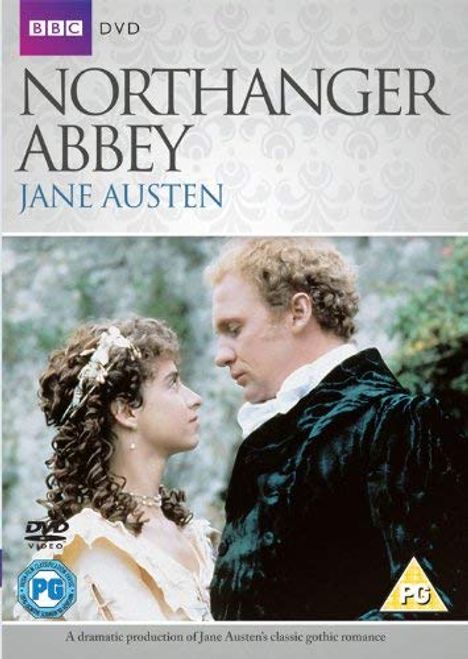 Titel: "NORTHANGER ABBEY". Autor: JANE AUSTEN. DVD-Cover mit einem Paar, das sich ansieht.