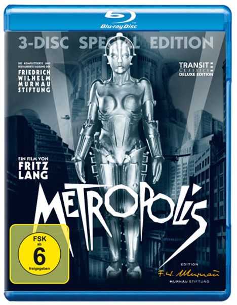 Metropolis (1926) (neu restaurierte Langfassung) (Special Edition), 1 Blu-ray Disc und 2 DVDs