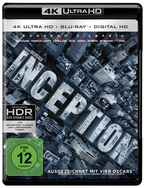 Inception (Ultra HD Blu-ray &amp; Blu-ray), 1 Ultra HD Blu-ray und 1 Blu-ray Disc