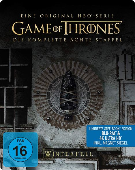 Game of Thrones Season 8 (finale Staffel) (Ultra HD Blu-ray &amp; Blu-ray im Steelbook), 3 Ultra HD Blu-rays und 3 Blu-ray Discs