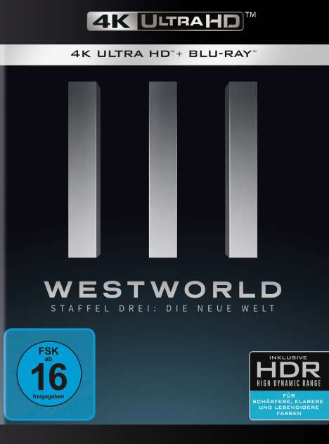 Westworld Staffel 3: Die neue Welt (Ultra HD Blu-ray &amp; Blu-ray), 3 Ultra HD Blu-rays und 3 Blu-ray Discs
