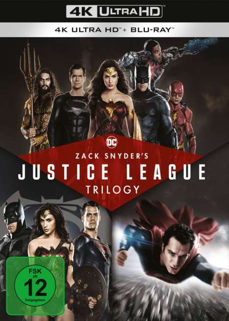 Zack Snyder's Justice League Trilogy (Ultra HD Blu-ray &amp; Blu-ray), 4 Ultra HD Blu-rays und 4 Blu-ray Discs