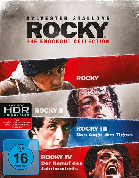Rocky - The Knockout Collection (I-IV) (Ultra HD Blu-ray), 4 Ultra HD Blu-rays und 1 Blu-ray Disc