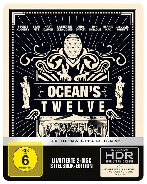 Ocean's Twelve (Ultra HD Blu-ray &amp; Blu-ray im Steelbook), 1 Ultra HD Blu-ray und 1 Blu-ray Disc