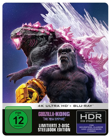 Godzilla x Kong: The New Empire (Ultra HD Blu-ray &amp; Blu-ray im Steelbook), 1 Ultra HD Blu-ray und 1 Blu-ray Disc