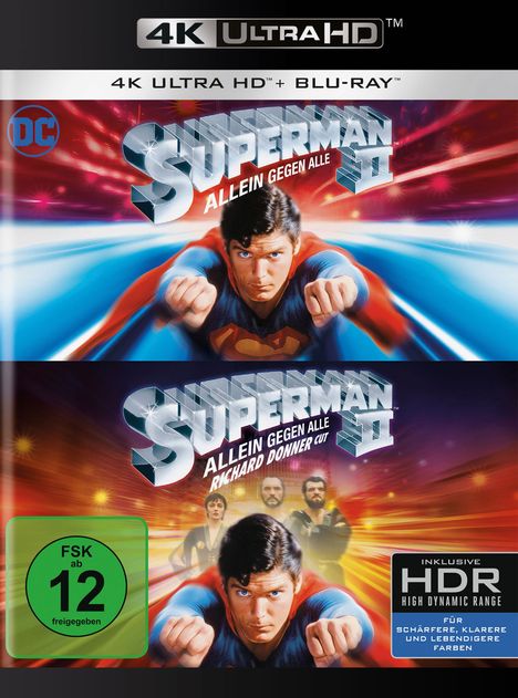 Superman 2: Allein gegen alle (Ultra HD Blu-ray &amp; Blu-ray), 2 Ultra HD Blu-rays und 2 Blu-ray Discs