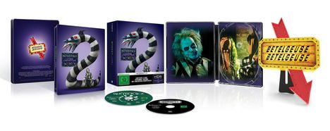 Beetlejuice (2 Movie Limited Collector's Edition) (Ultra HD Blu-ray &amp; Blu-ray im Steelbook), 2 Ultra HD Blu-rays und 2 Blu-ray Discs