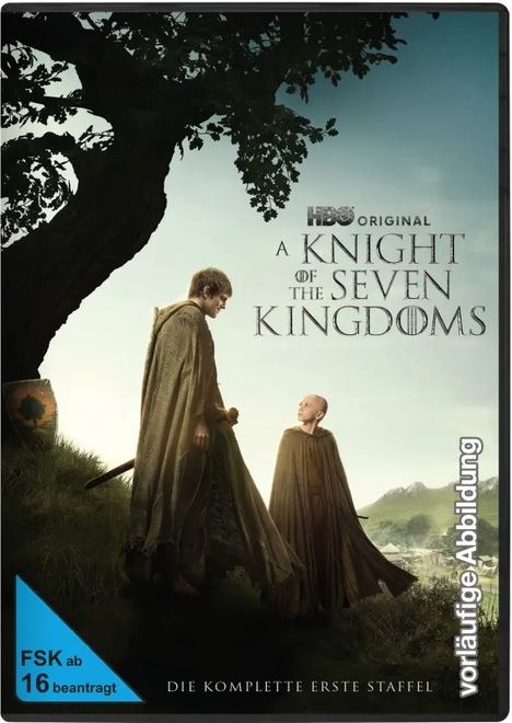 HBO Original, A Knight of the Seven Kingdoms. Zwei Personen in mittelalterlicher Kleidung unter einem Baum.