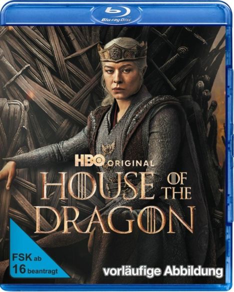 „HOUSE OF THE DRAGON“, HBO Original. Vorläufige Abbildung. FSK ab 16 beantragt. Person mit Krone vor Thron.