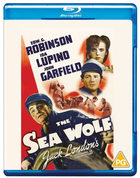 Texte: Edw. G. Robinson, Ida Lupino, John Garfield, The Sea Wolf, Jack London’s. Filmszenen und Gesichter, PG-Logo.