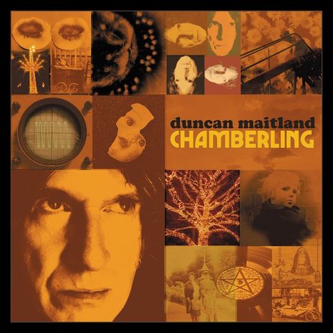 Text: "duncan maitland CHAMBERLING". 
Mehrere alte Fotografien, Collage-Stil, vorwiegend in Orange- und Brauntönen.