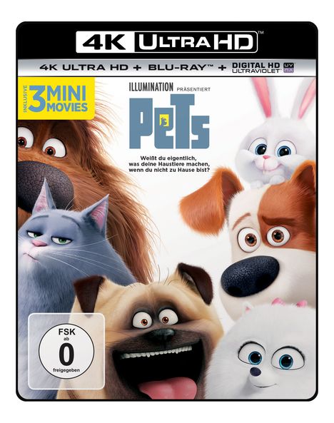 Pets (Ultra HD Blu-ray &amp; Blu-ray), 1 Ultra HD Blu-ray und 1 Blu-ray Disc