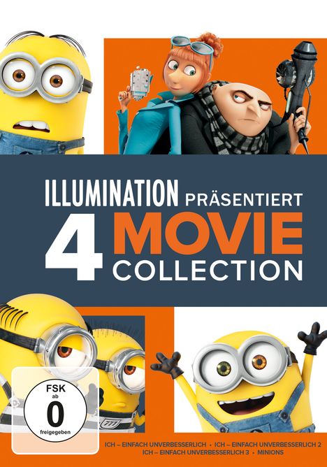 Ich - Einfach unverbesserlich 1-3 &amp; Minions, 4 DVDs