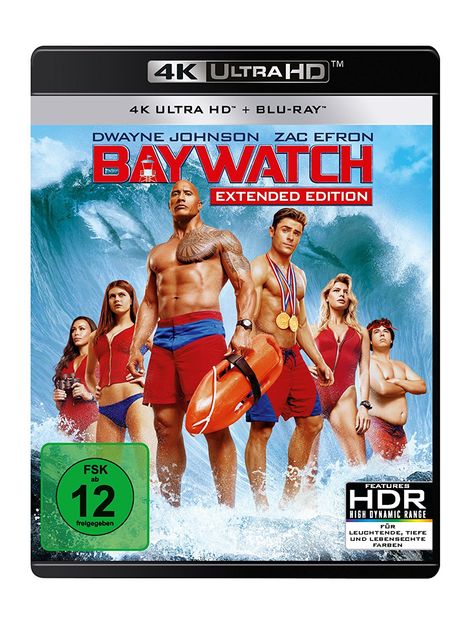 Baywatch (2017) (Kinofassung &amp; Extended Edition) (Ultra HD Blu-ray &amp; Blu-ray), 1 Ultra HD Blu-ray und 1 Blu-ray Disc
