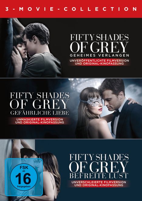 Fifty Shades of Grey 1-3 (Movie Collection), 3 DVDs