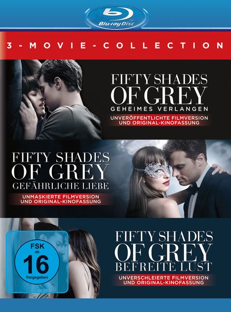 Fifty Shades of Grey 1-3 (3 Movie Collection) (Blu-ray), 3 Blu-ray Discs