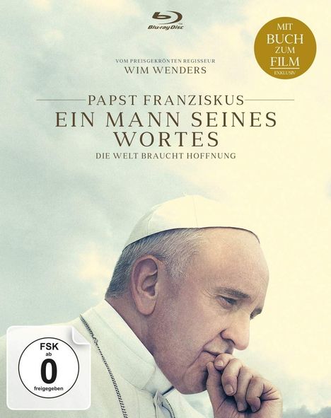 Papst Franziskus - Ein Mann seines Wortes (mit Buch zum Film) (Blu-ray), 1 Blu-ray Disc und 1 Buch