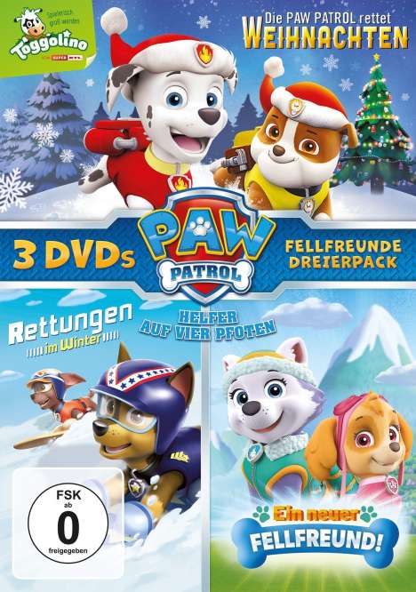 Paw Patrol: Fellfreunde Dreierpack, 3 DVDs
