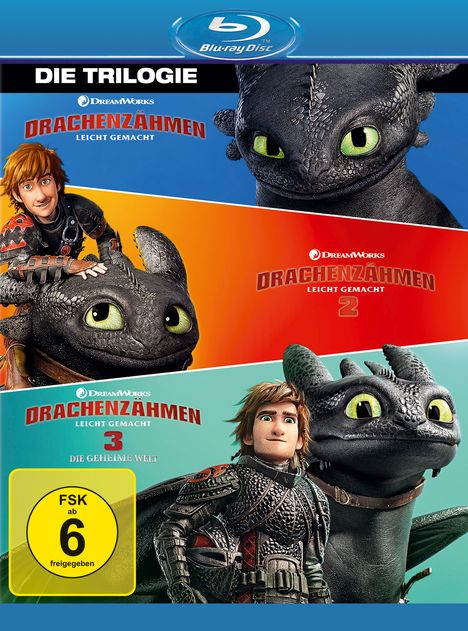 Drachenzähmen leicht gemacht 1-3 (Blu-ray), 3 Blu-ray Discs