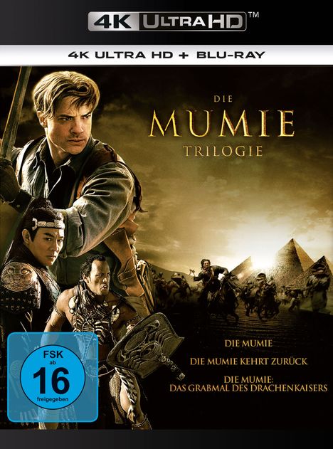 Die Mumie Trilogie (Ultra HD Blu-ray &amp; Blu-ray), 3 Ultra HD Blu-rays und 3 Blu-ray Discs