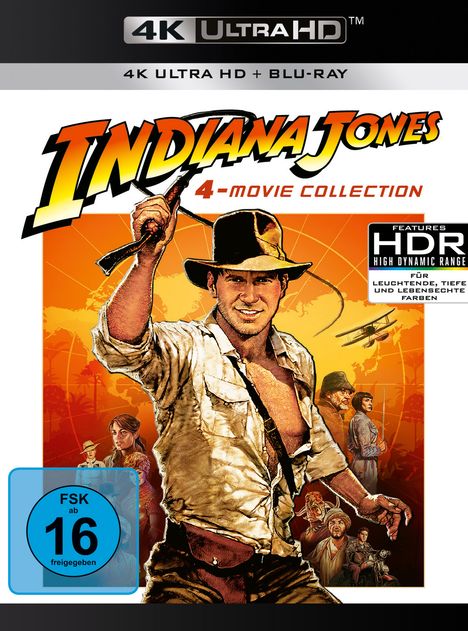 Indiana Jones 1-4 (Ultra HD Blu-ray &amp; Blu-ray), 4 Ultra HD Blu-rays und 5 Blu-ray Discs