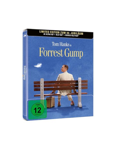 Forrest Gump (Collector's Edition) (Ultra HD Blu-ray &amp; Blu-ray im Steelbook), 1 Ultra HD Blu-ray und 2 Blu-ray Discs