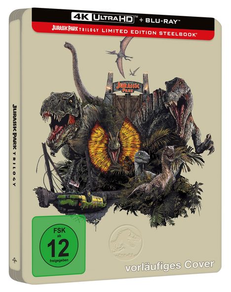 Jurassic Park Trilogie (Ultra HD Blu-ray & Blu-ray im Steelbook), 3 Ultra HD Blu-rays und 3 Blu-ray Discs
