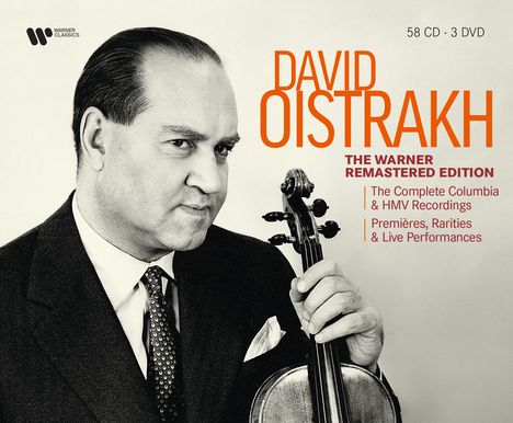 David Oistrach - The Warner remastered Edition (Complete Columbia &amp; HMV Recordings / Premiers &amp; Rarities), 58 CDs und 3 DVDs