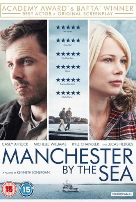 Academy Award & BAFTA Winner. 'Manchester by the Sea' mit Casey Affleck, Michelle Williams. Zwei Menschen am Meer.
