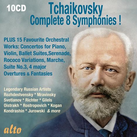 Peter Iljitsch Tschaikowsky (1840-1893): Tschaikowsky-Collection (Complete 8 Symphonies!), 10 CDs