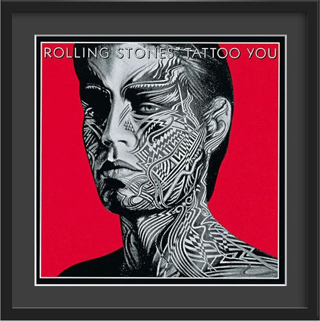 The Rolling Stones: Tattoo You – Kunstdruck im Holzrahmen (Schwarz, 65 cm), Merchandise