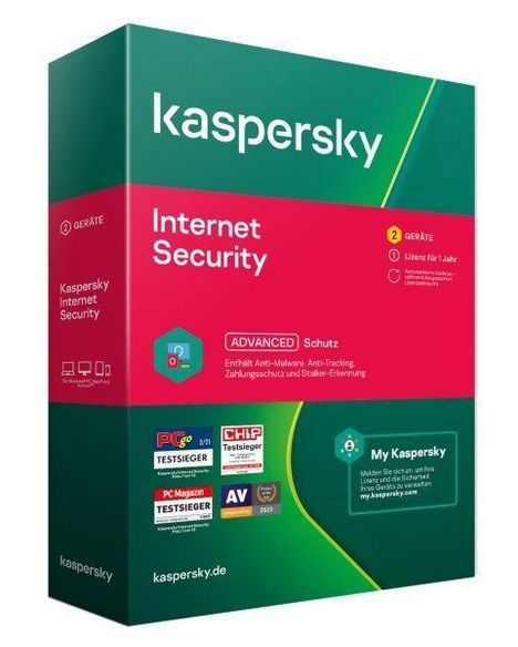 Kaspersky Internet Security 2 Geräte (Code in a Box), DVD-ROM