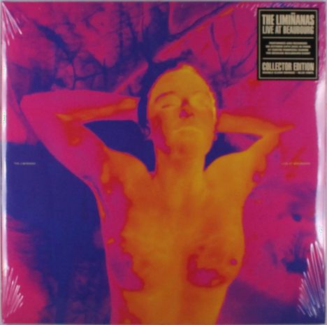 Text: "THE LIMIÑANAS LIVE AT BEAUBOURG", "COLLECTOR EDITION". Das Bild zeigt eine person in thermografischen Farben.