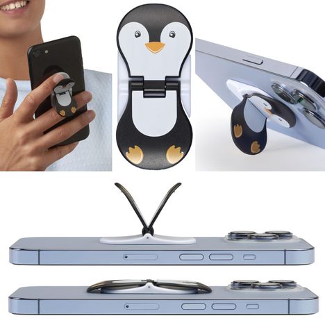 zipgrips Pinguin | 2 in 1 Handy-Griff &amp; Aufsteller | Sicherer Griff | Halter für Smartphones | Perfekte Selfies | Ideal für Videos, Diverse
